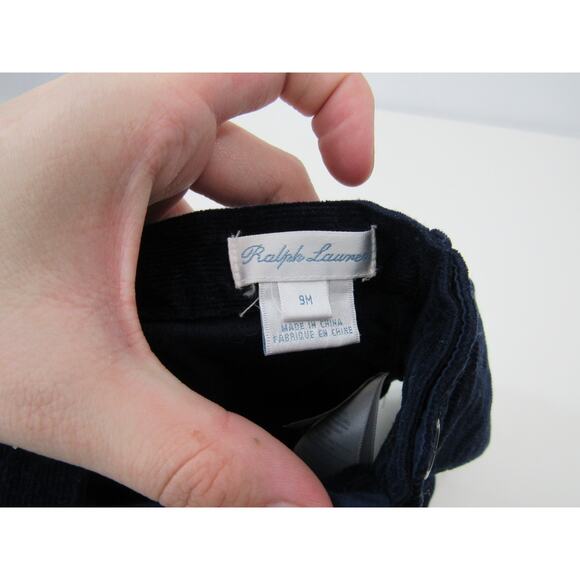 Ralph Lauren 9M Corduroy Overalls Jumper Navy Pleated Jumper Criss Cross Straps - Picture 6 of 6